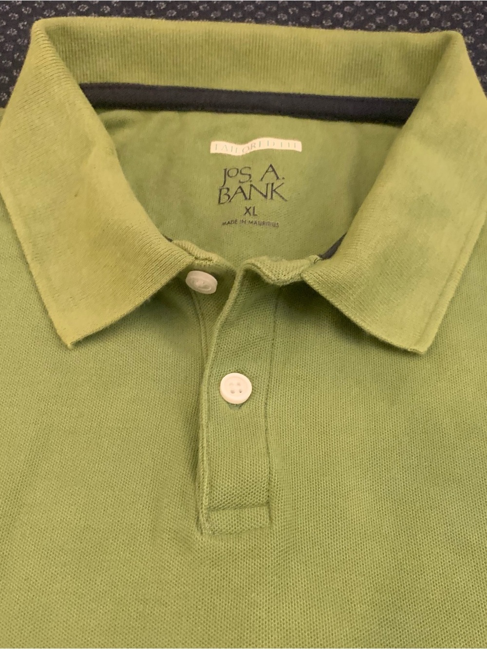 JOS A BANK SS Olive w Navy 2All Cotton Polo